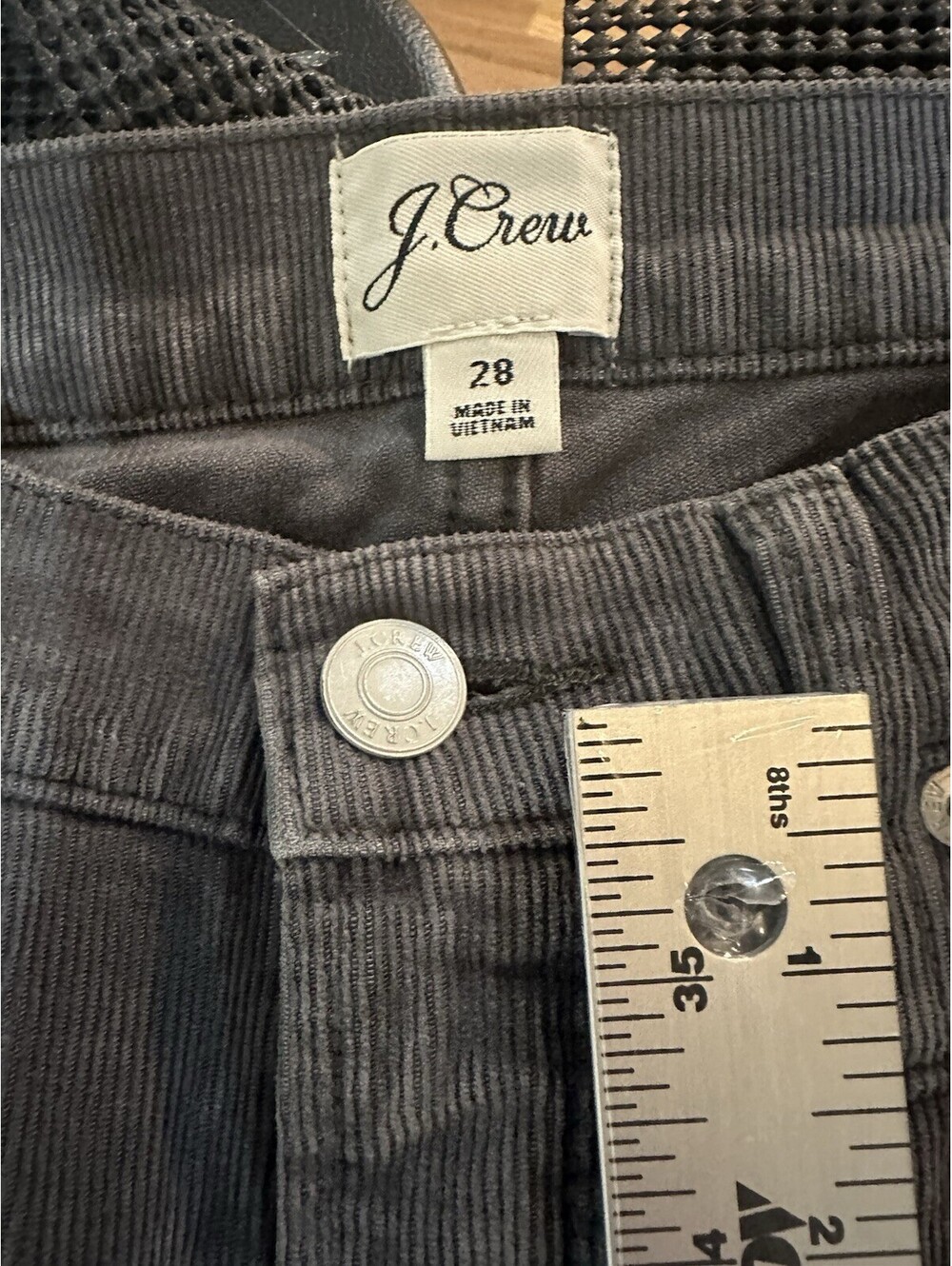 J Crew Corduroy Pants Womens 28 Gray Straight Casual Stretch Pants